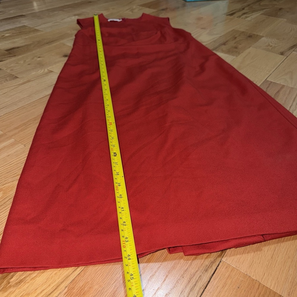 Calvin Klein Womens Burnt Orange Midi Dress Formal Size 14 - Picture 4 of 10